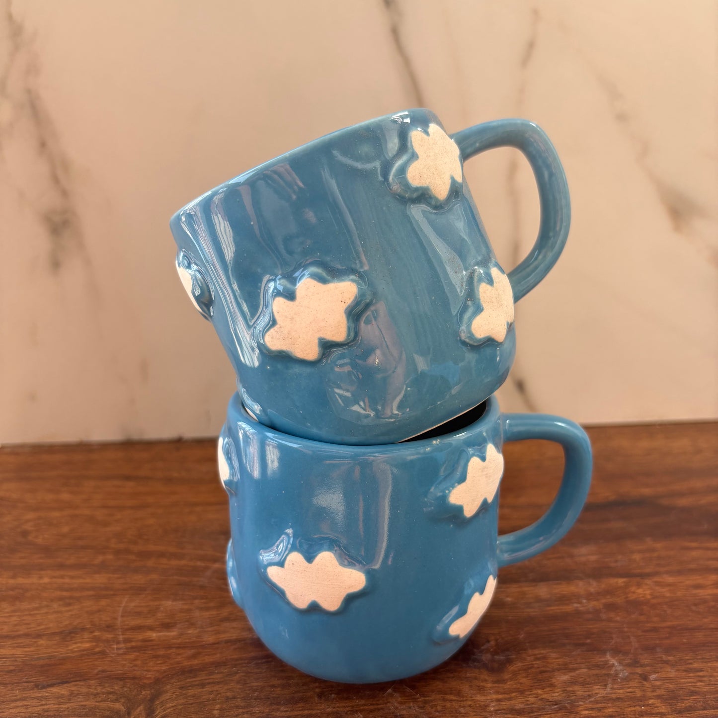 Sky-Themed Pottery Mug
