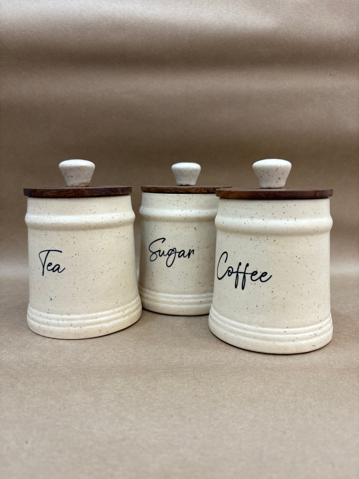 Ceramic Tea, Sugar & Coffee Jar Set – 3 pcs