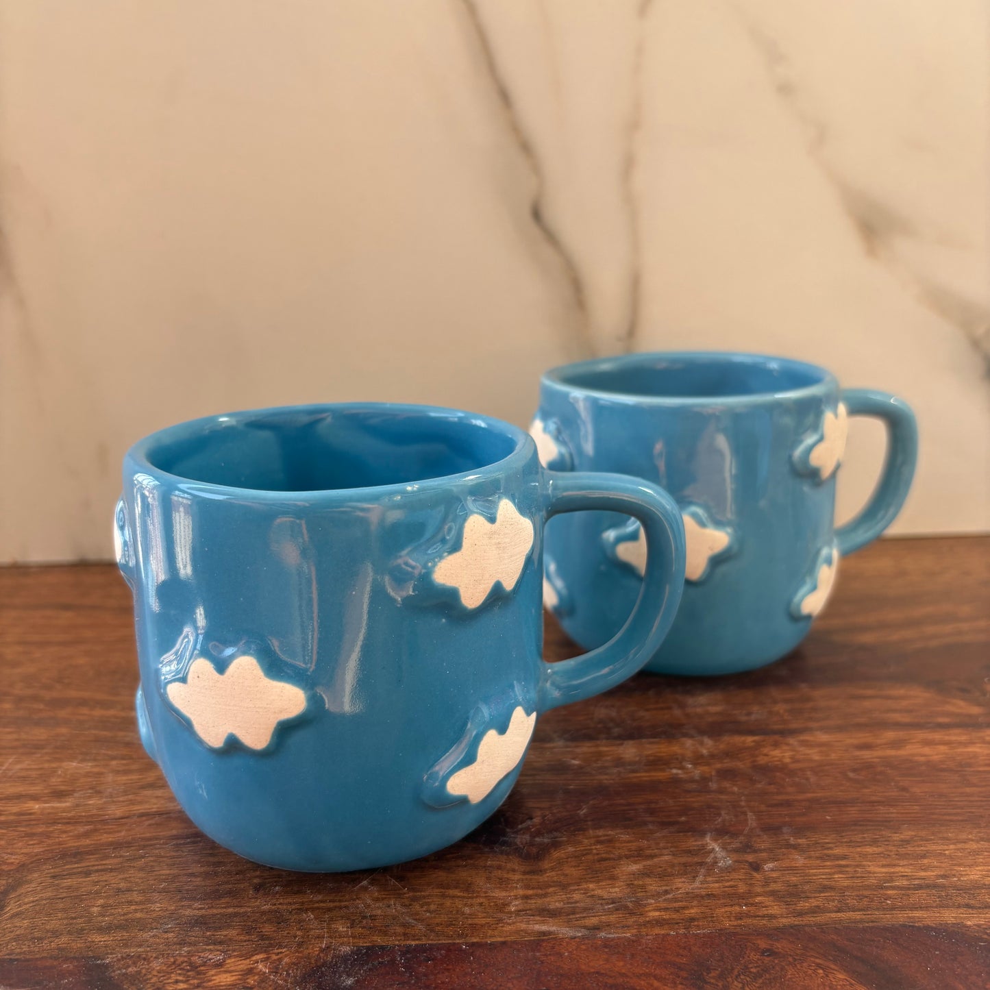 Sky-Themed Pottery Mug