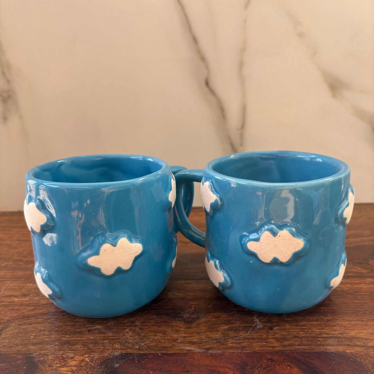 Sky-Themed Pottery Mug