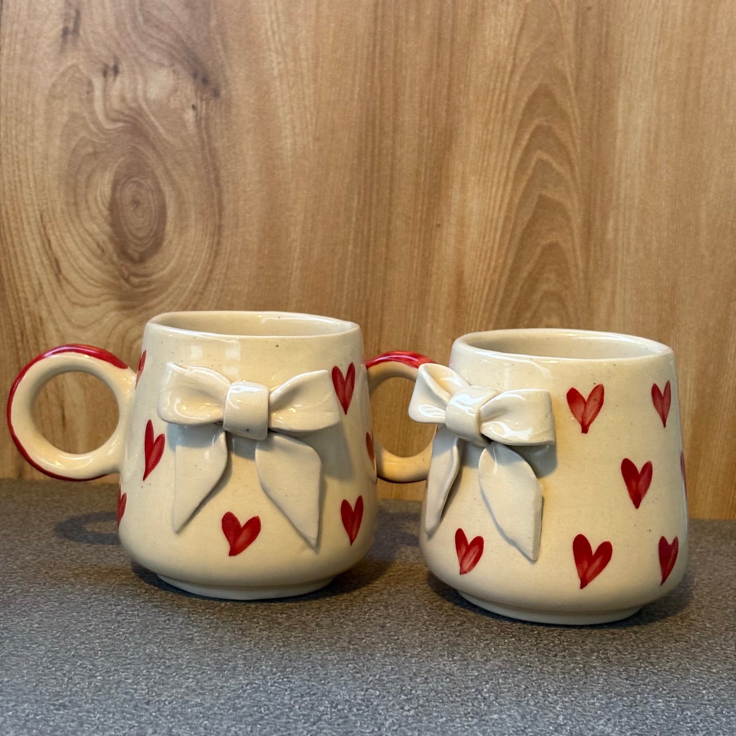 Handcrafted Ceramic Mug with 3D Bow