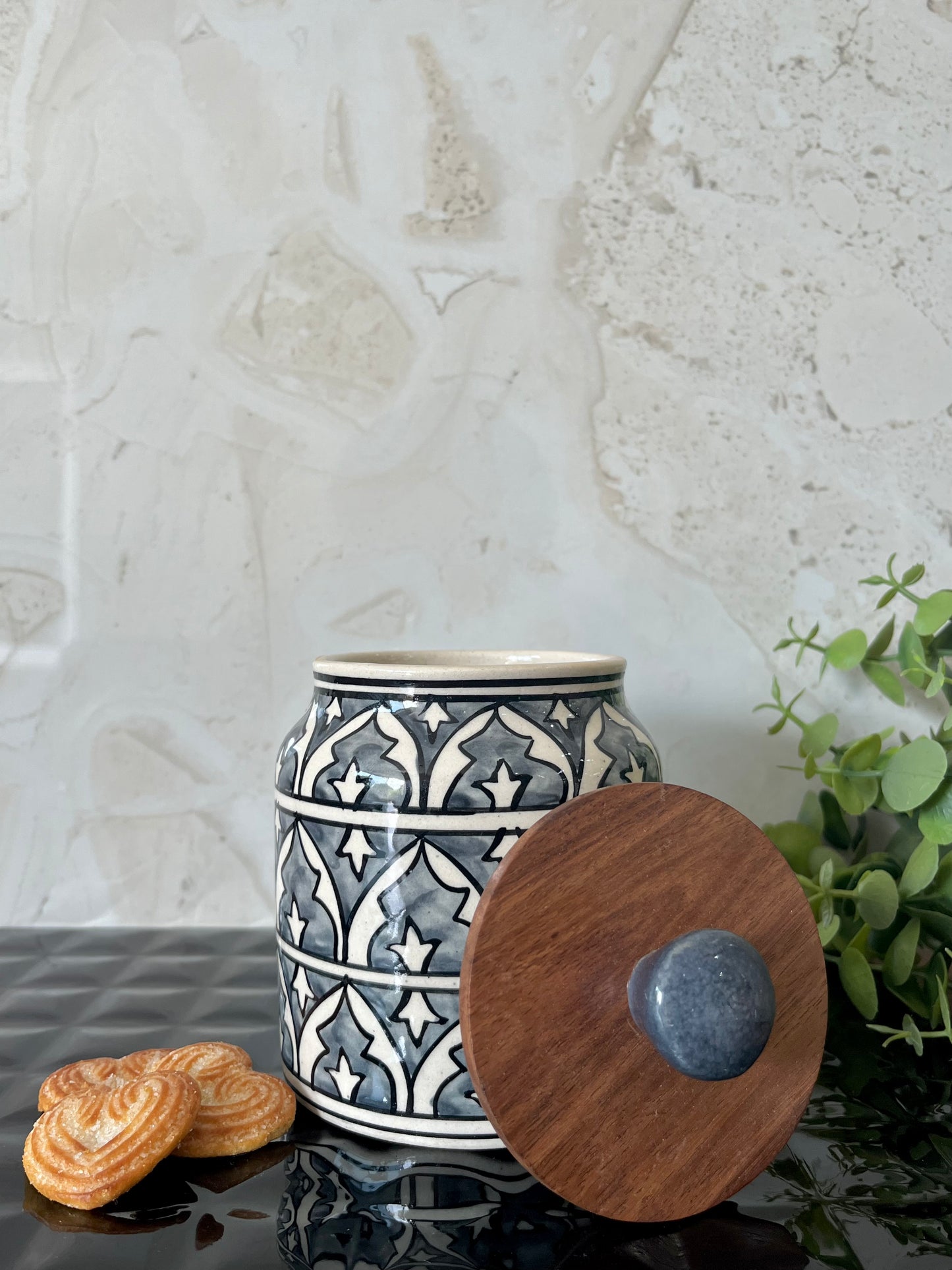 Ceramic Storage Hand-painted Grey