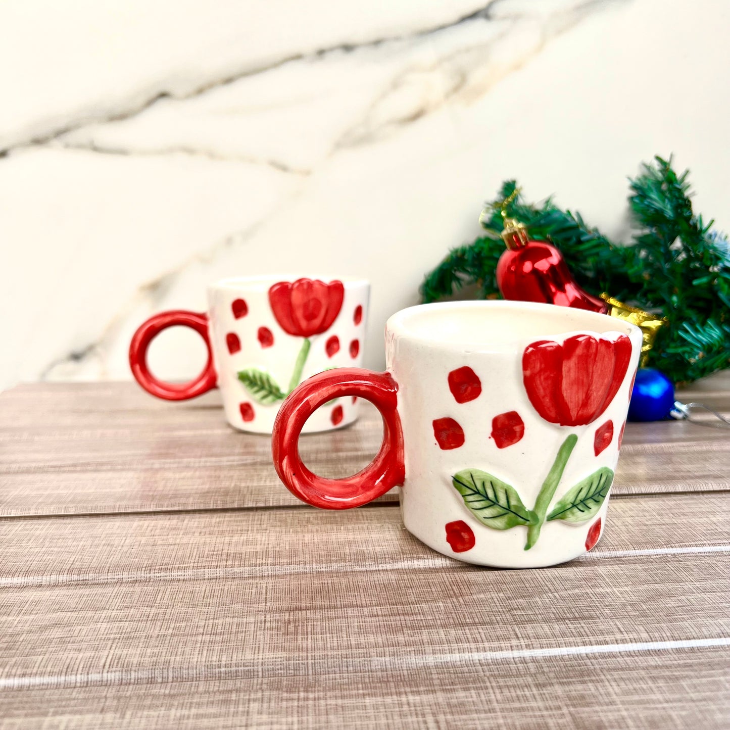 Laal Phool- Handpainted Ceramic Tea Cup