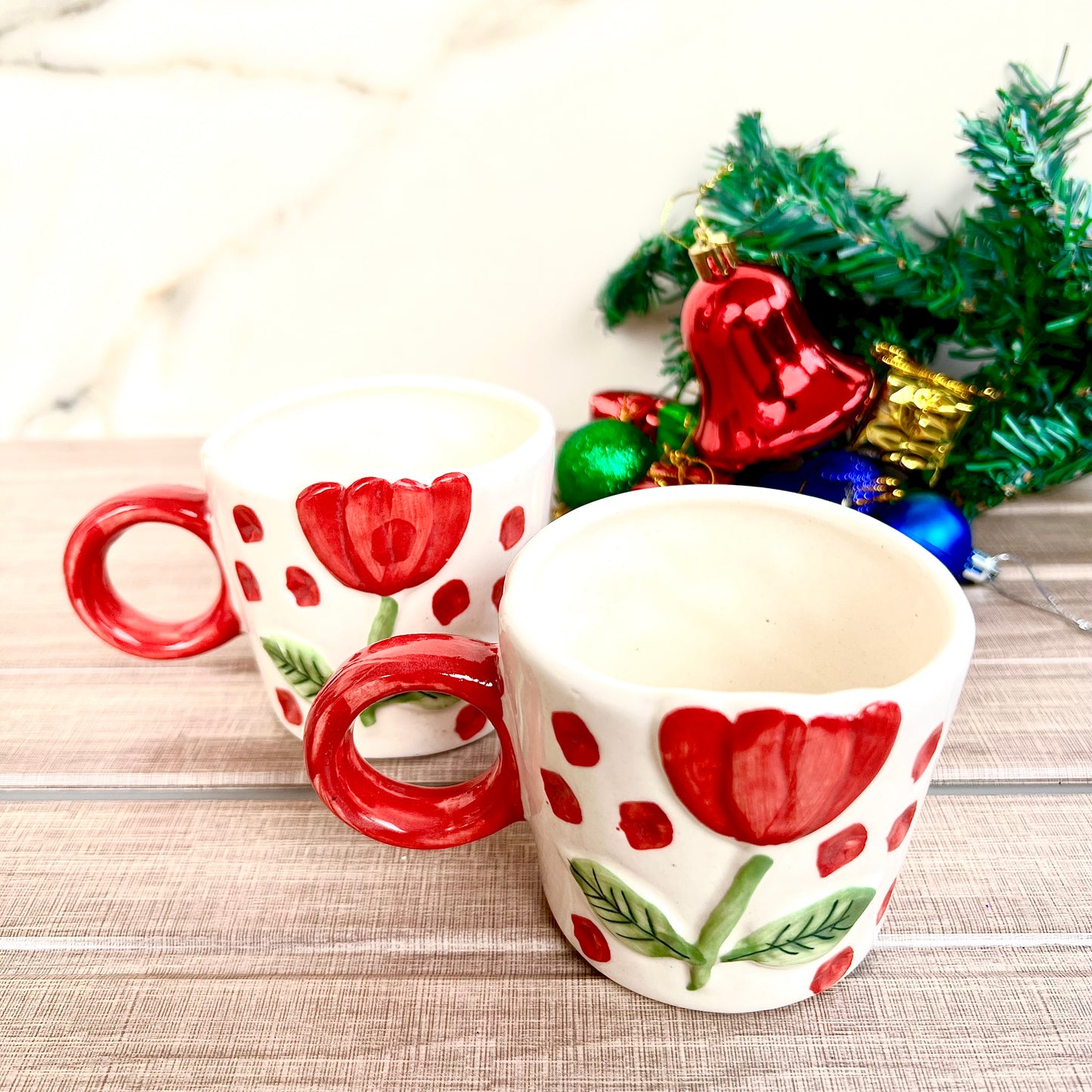 Laal Phool- Handpainted Ceramic Tea Cup