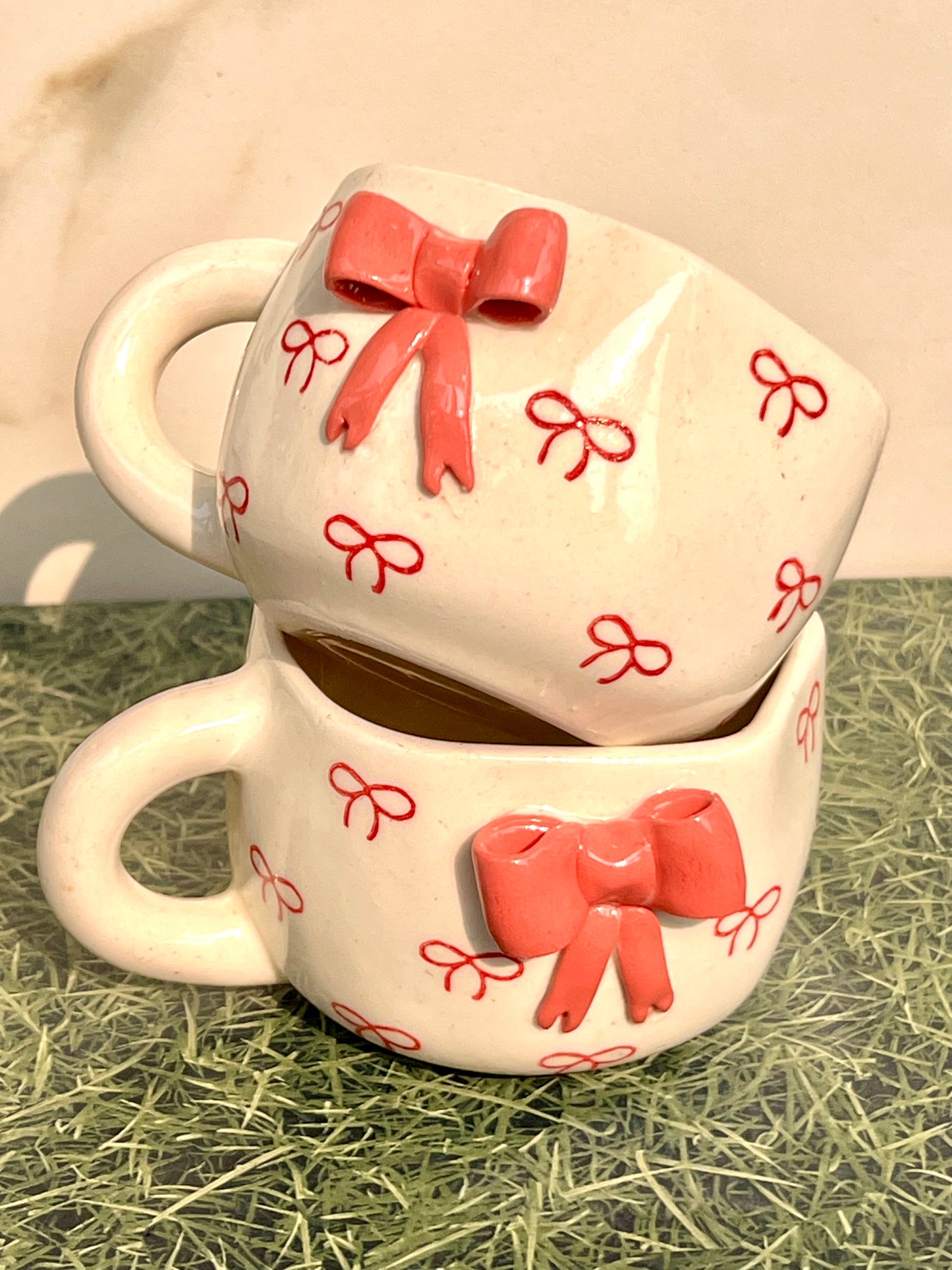 Ceramic Classic Pink Bow Mug