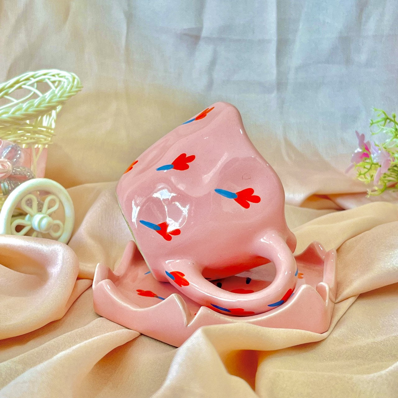 PINKI PROMISE- CERAMIC CUP WITH BESTIE SAUCER