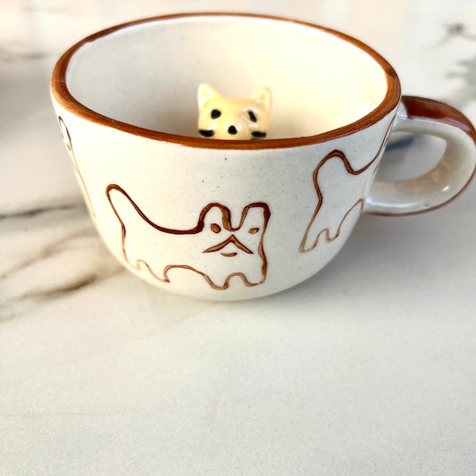 Meowlicious-Ceramic Coffee Cat Mug .