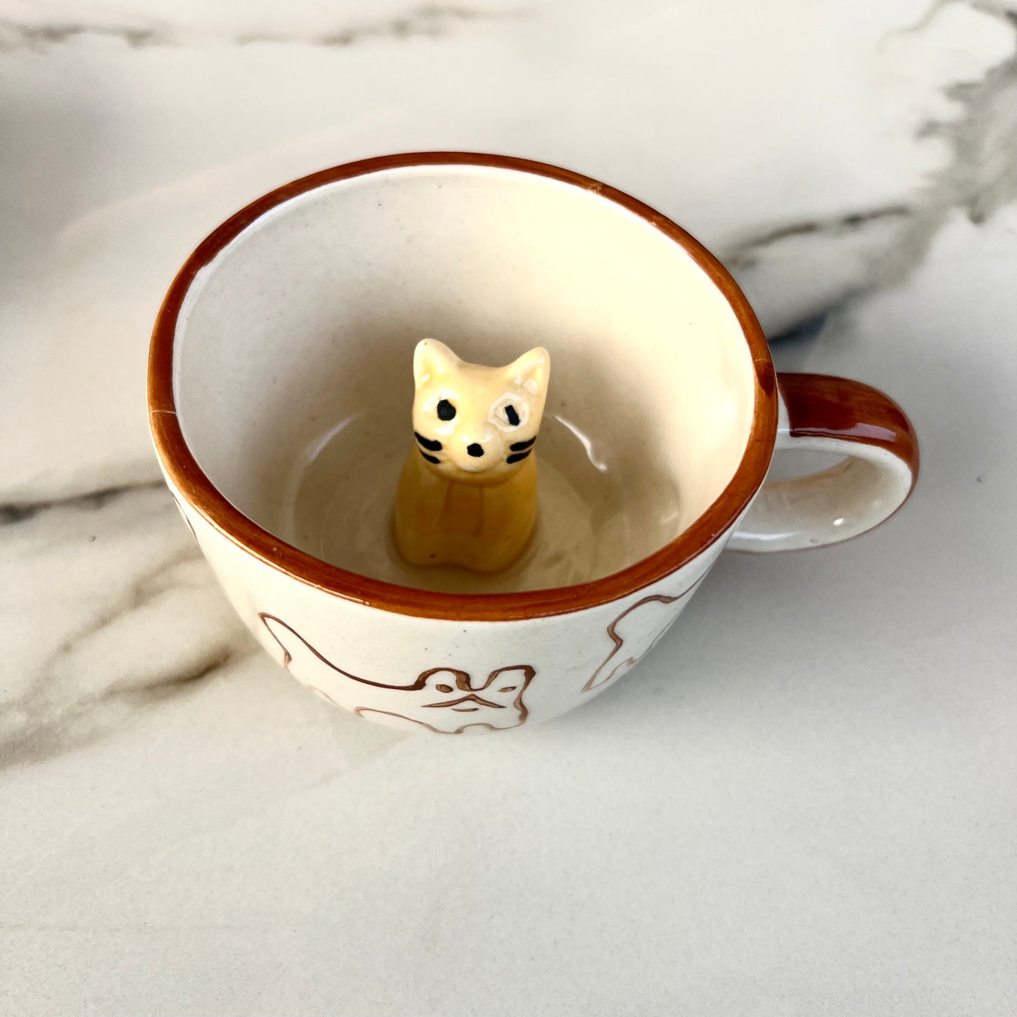 Meowlicious-Ceramic Coffee Cat Mug .