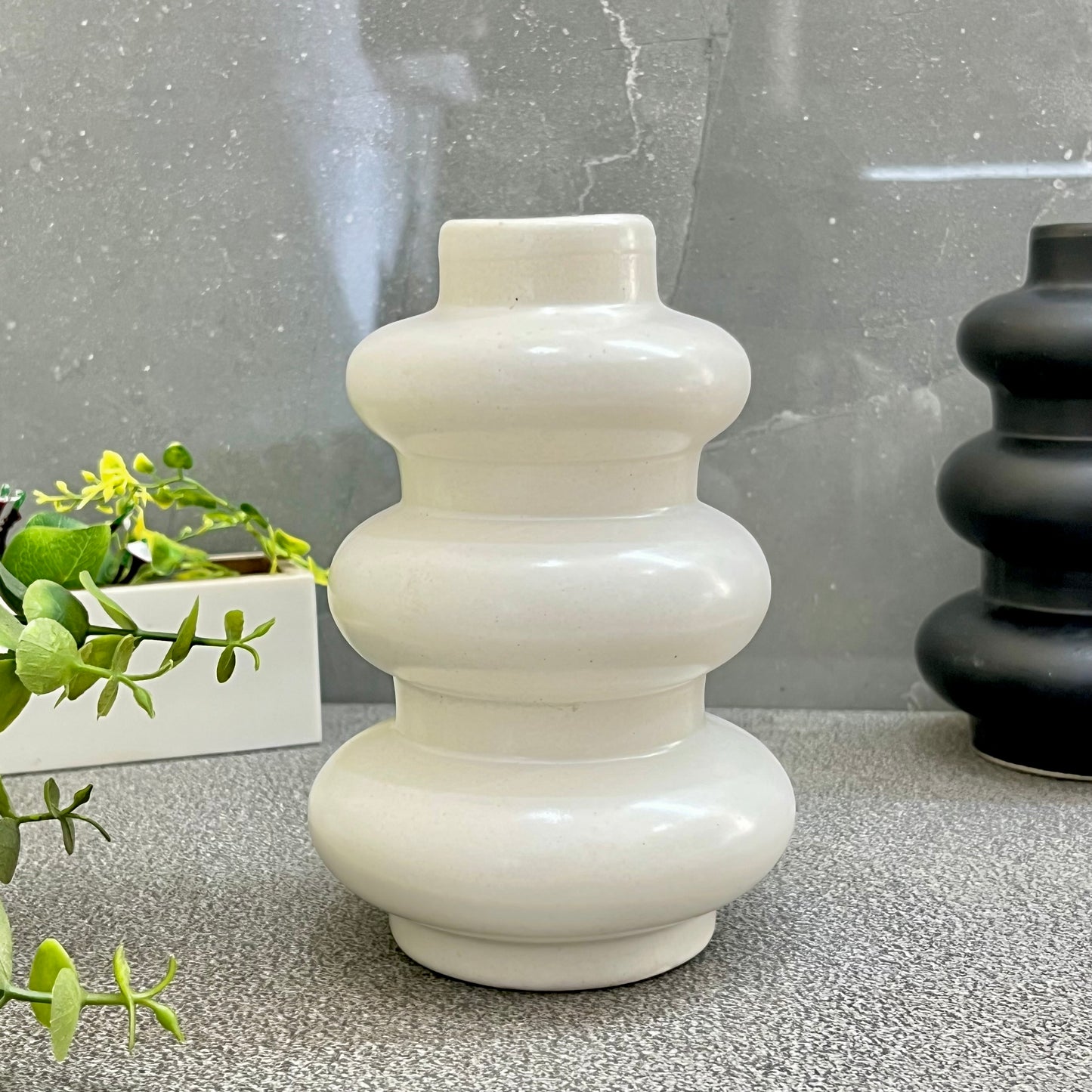 Ceramic Spiral Vase White
