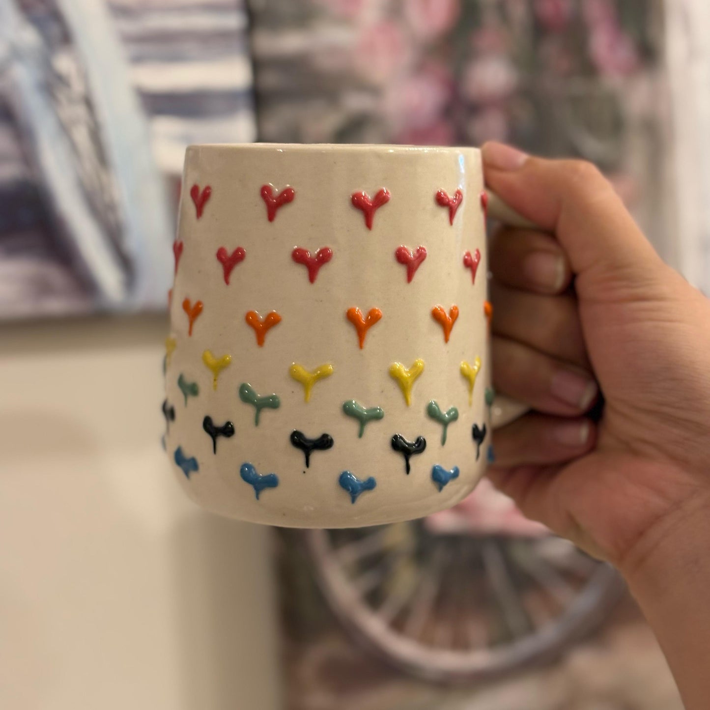 CELEBRATING HER Multi Heart Coffee Mug