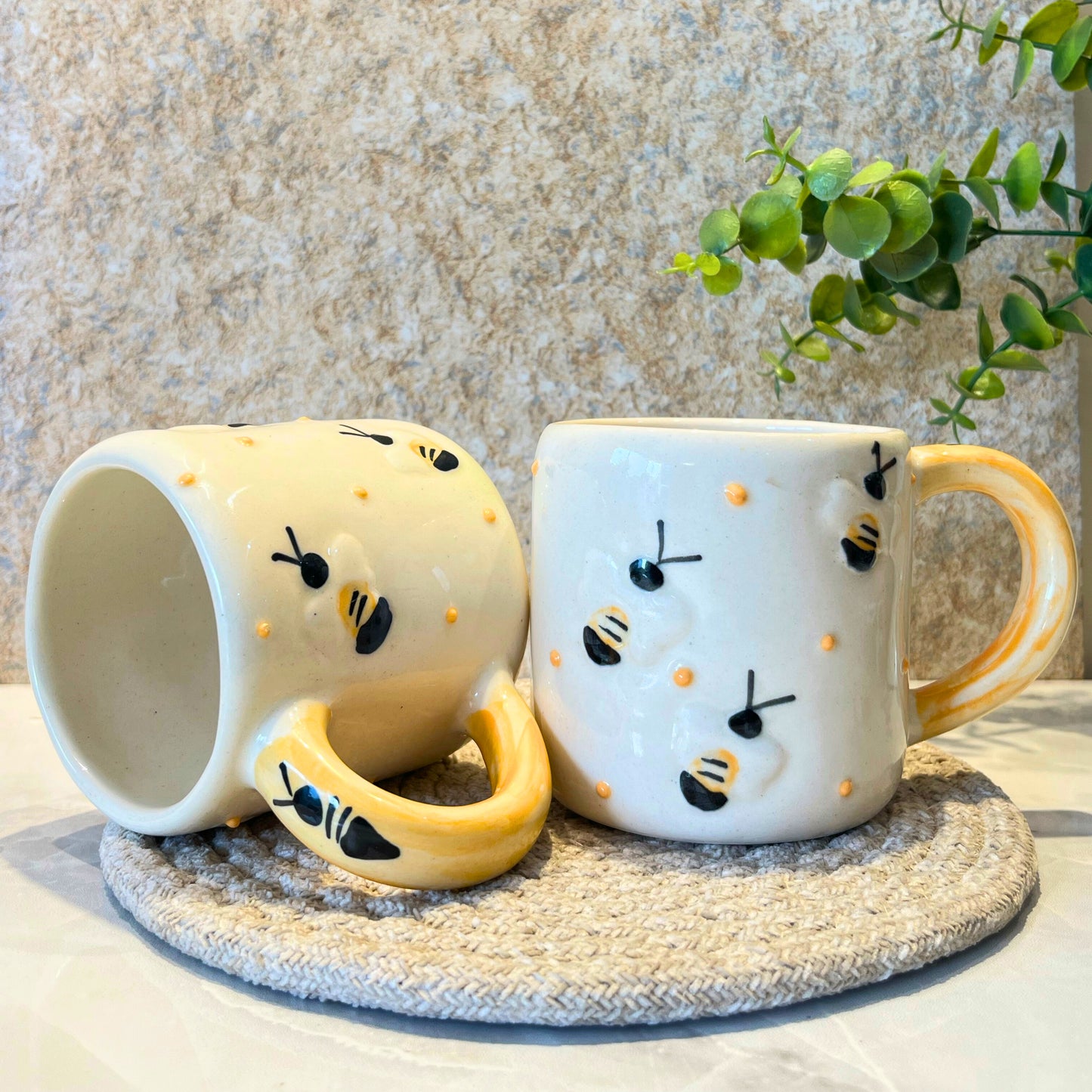 BUZZ- Ceramic Bee Mug Yellow