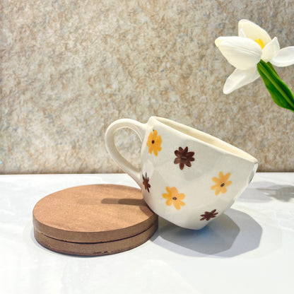 Ceramic Mug Flower Painting