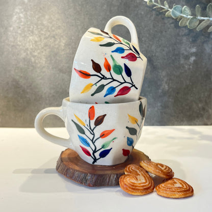 Colorful Dream- Ceramic Multi Leaves Mug