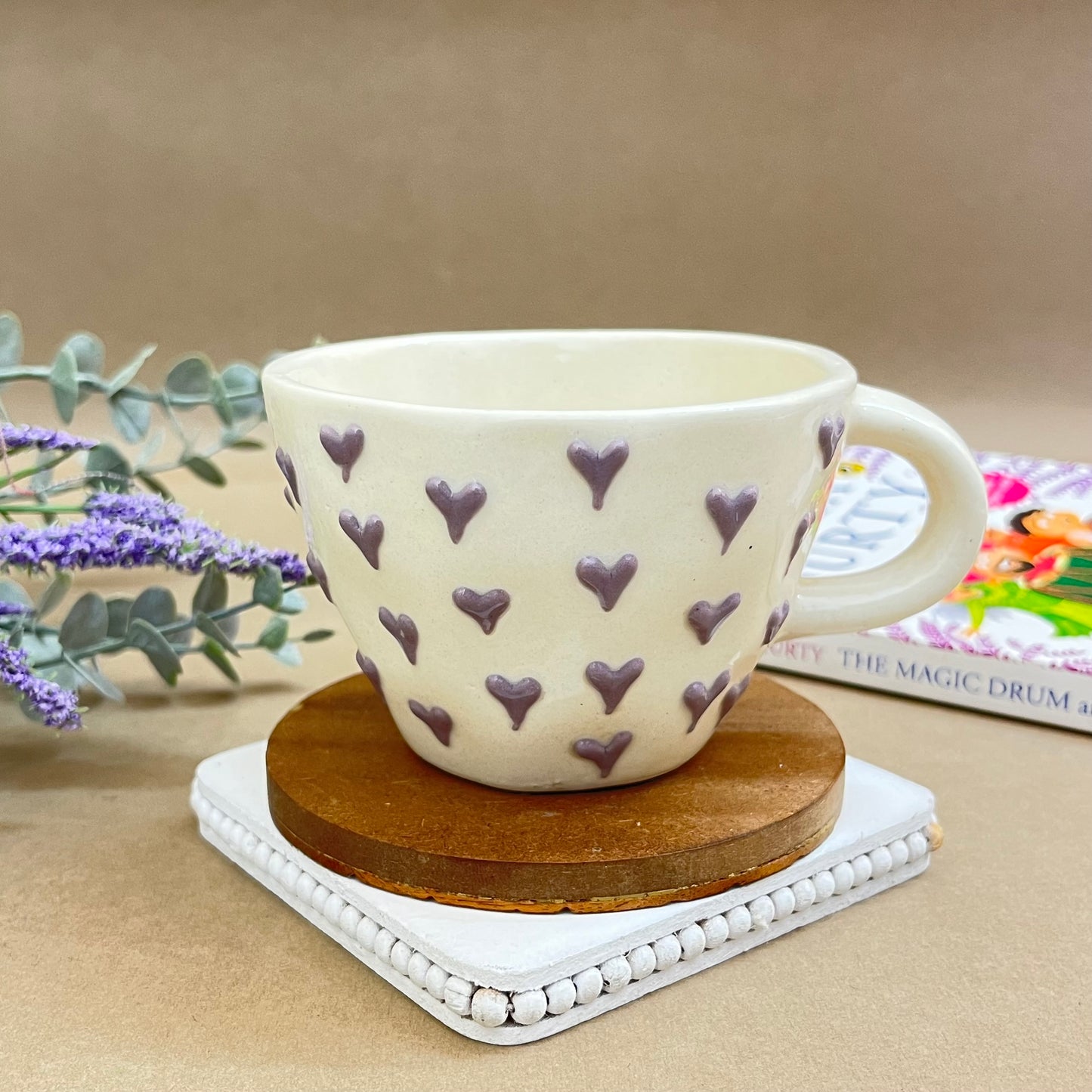 Ceramic Heart Mug Embossed