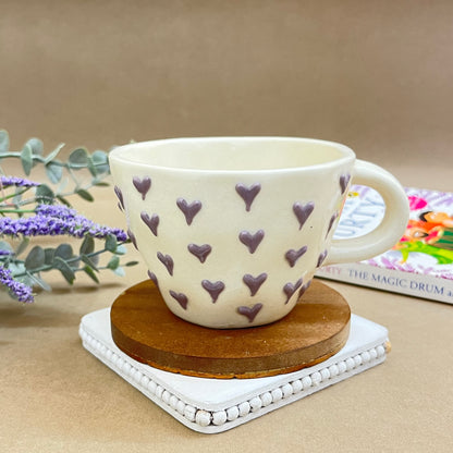 Ceramic Heart Mug Embossed