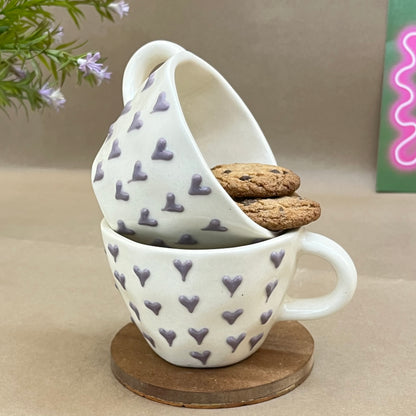 Ceramic Heart Mug Embossed