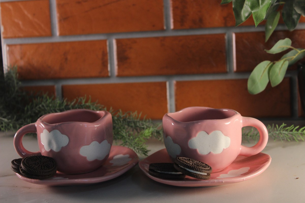 Shaam Gulabi - Ceramic Pink Coffee Cup with Saucer