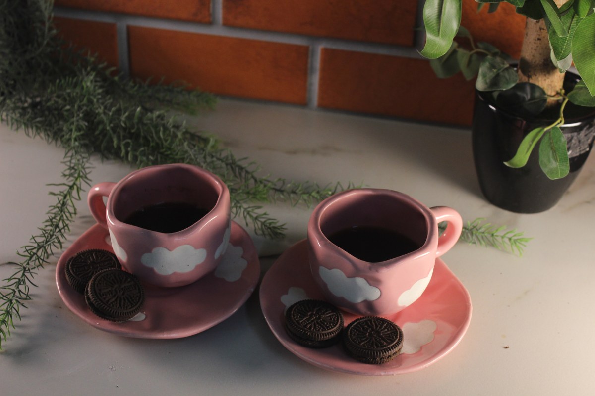 Shaam Gulabi - Ceramic Pink Coffee Cup with Saucer