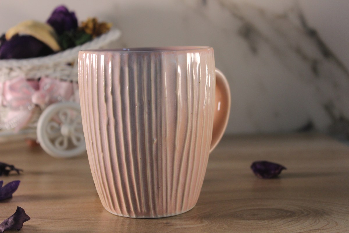 PINK CERAMIC STRIPES MUG