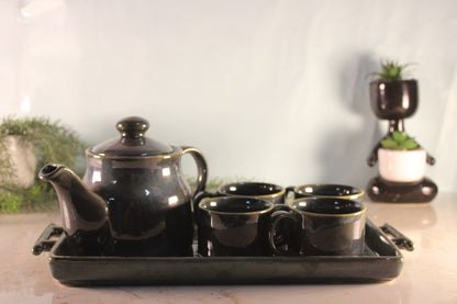 TEA SET WITH KETTLE AND TRAY