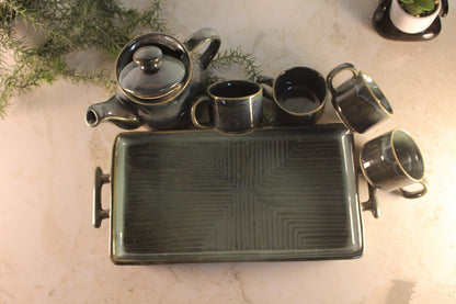 TEA SET WITH KETTLE AND TRAY