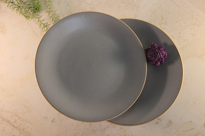 GREYS- Ceramic Grey Dinner Plate -Set of 2