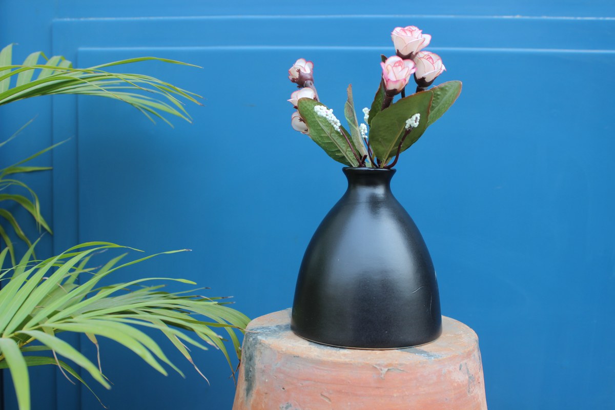 Small Black Ceramic Vase