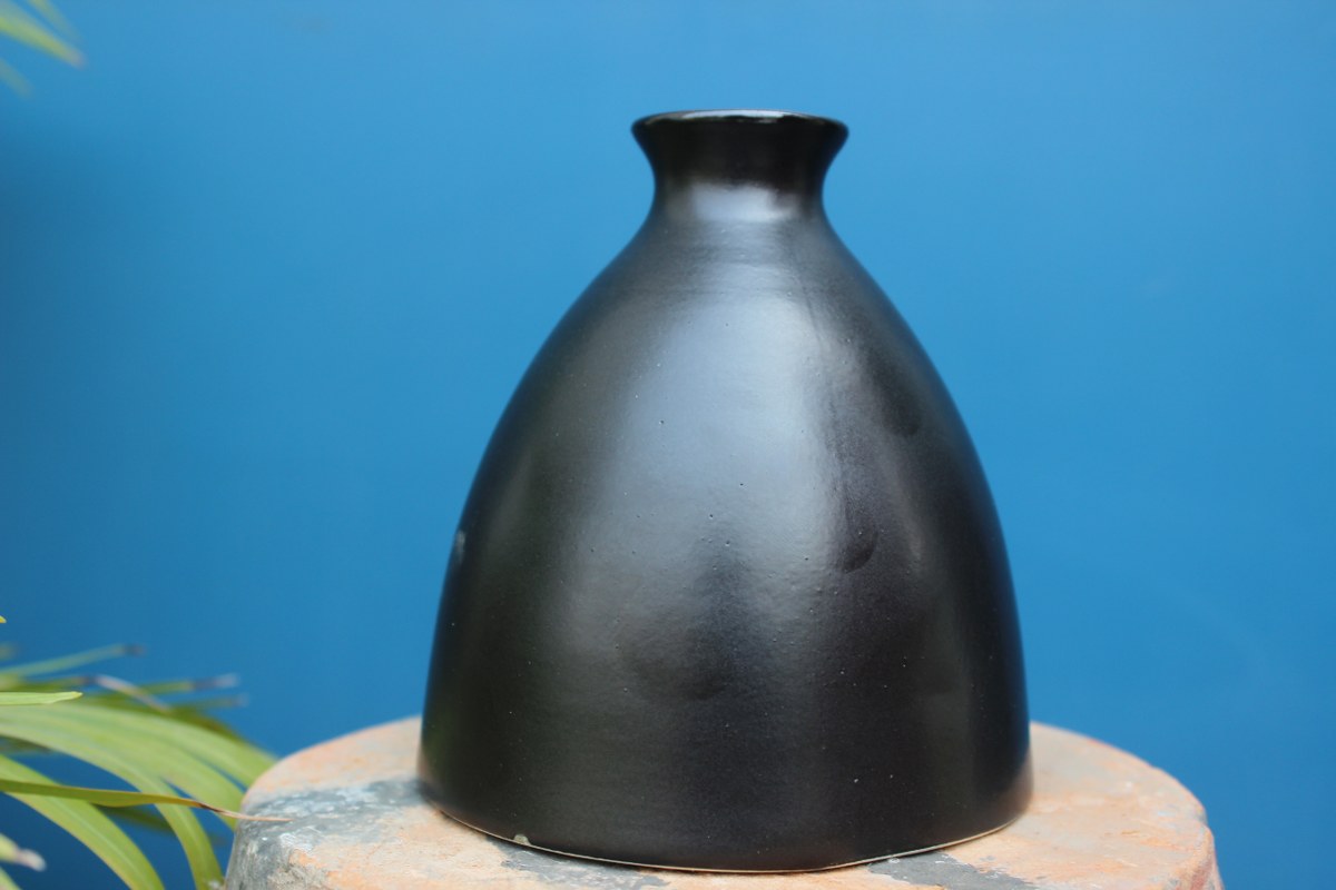 Small Black Ceramic Vase