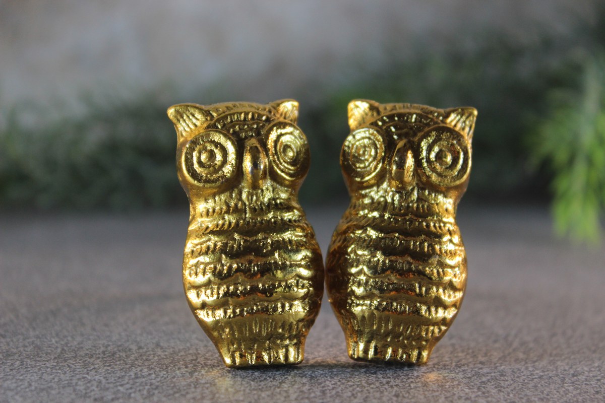 Owl Door Knob Iron set of 2