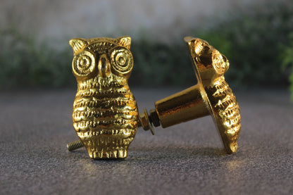 Owl Door Knob Iron set of 2