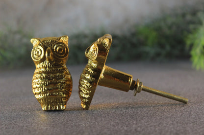 Owl Door Knob Iron set of 2