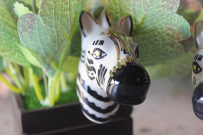 Zebra Ceramic Drawer Knobs set of 2