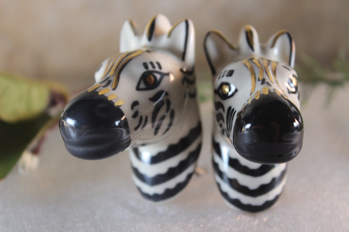 Zebra Ceramic Drawer Knobs set of 2