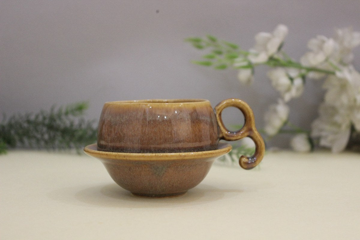 Chiraag- Ceramic Cup and Saucer in Brown Color