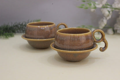 Chiraag- Ceramic Cup and Saucer in Brown Color