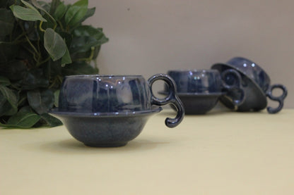 Chiraag- Ceramic Cup with Saucer Blue