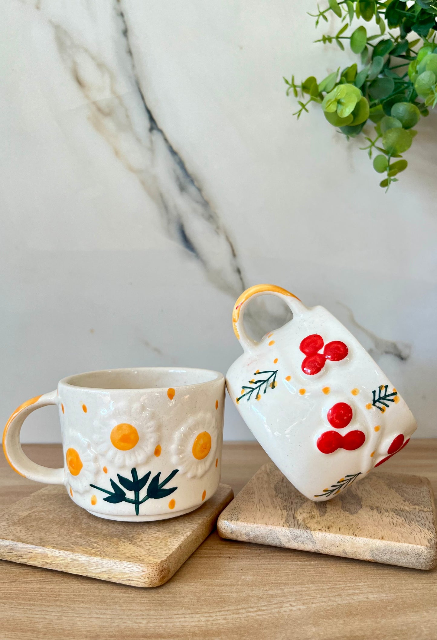 Cherry Flower set of 2 Tea Coffee Mugs