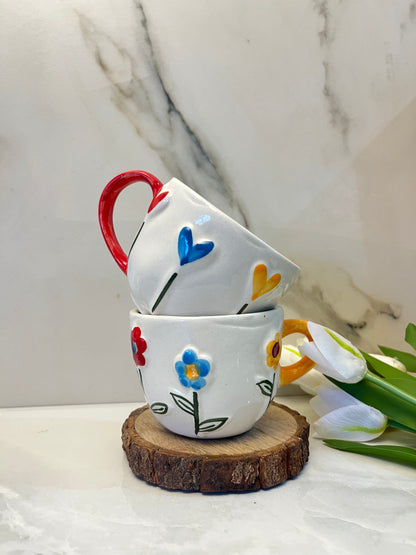 Dil Gulbahar- Set of 2 Heart and Flower Mugs