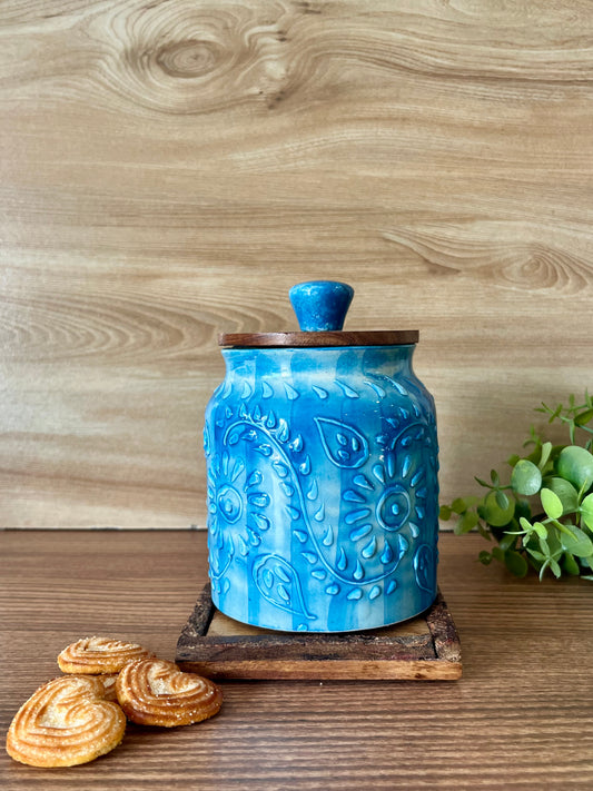 Ceramic Storage Jar- Blue