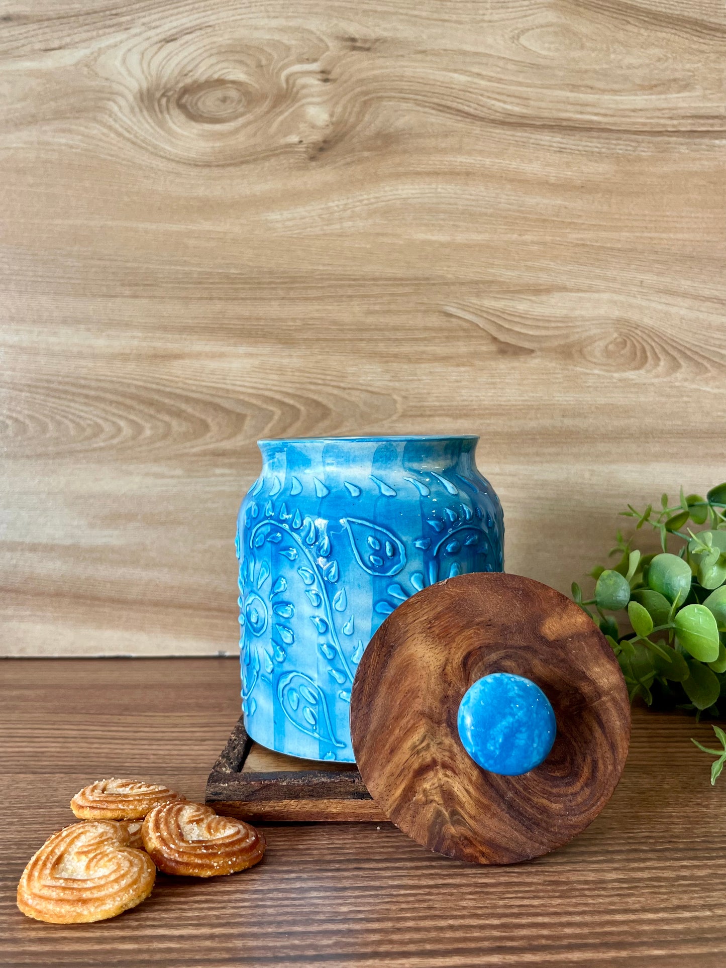 Ceramic Storage Jar- Blue