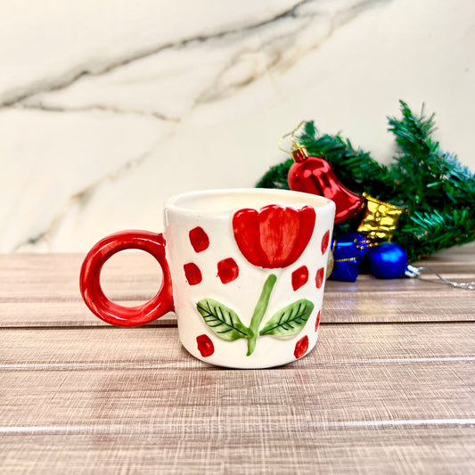 Laal Phool- Handpainted Ceramic Tea Cup