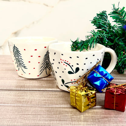 Set of 2 Merry vibes Ceramic Mugs