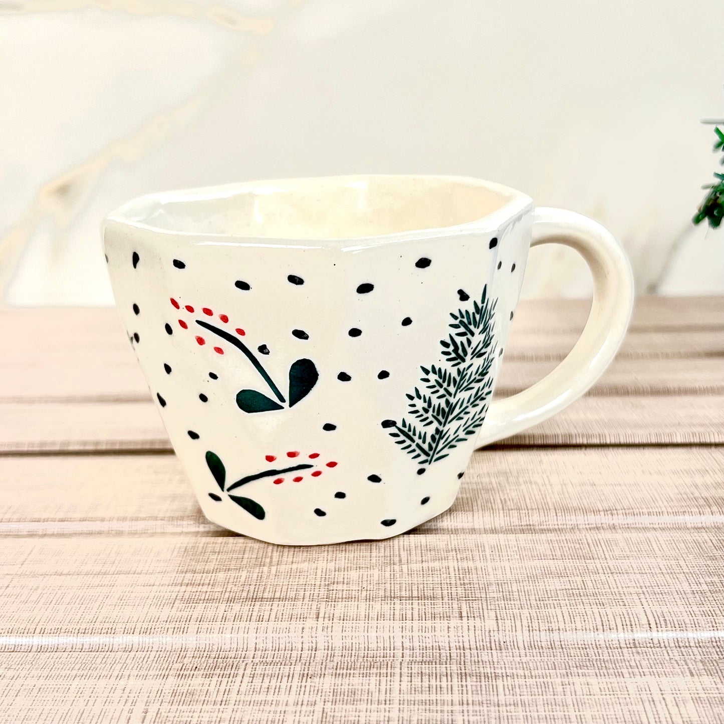 Set of 2 Merry vibes Ceramic Mugs