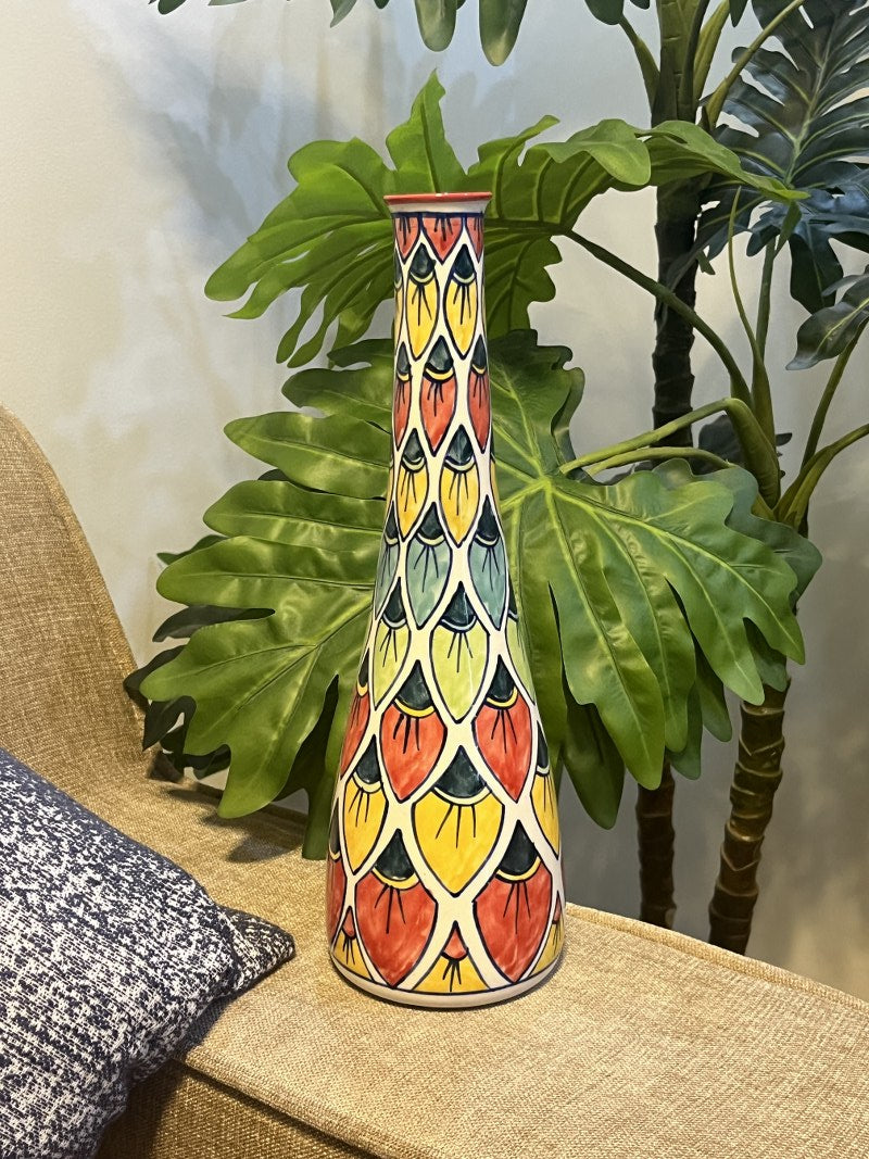 Ceramic Hand Painted Long Vase