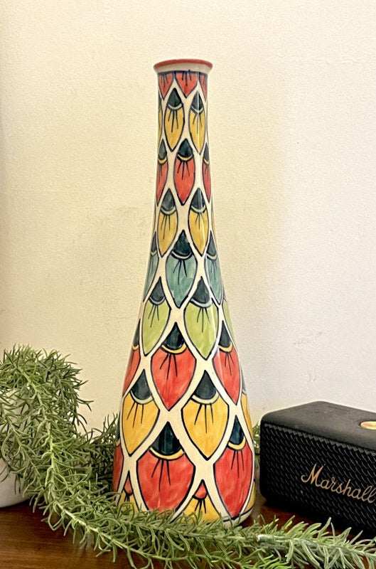 Ceramic Hand Painted Long Vase