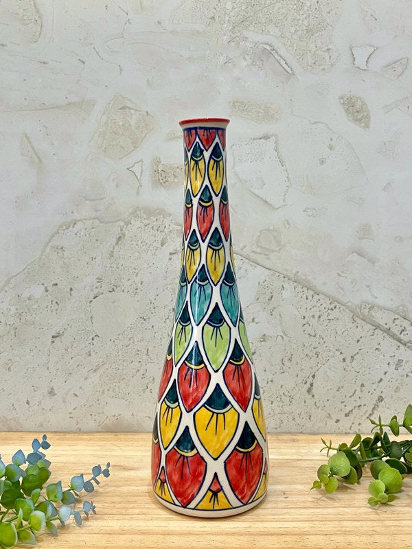 Ceramic Hand Painted Long Vase