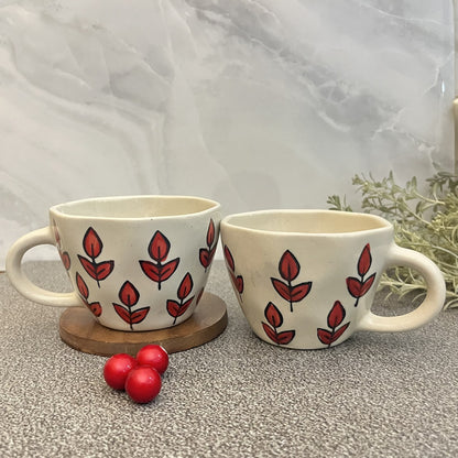 VASANT- Ceramic Coffee Mugs Red