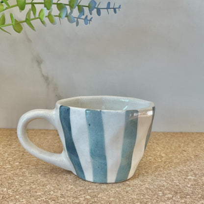 STRIPED- Ceramic Coffee Mugs Grey