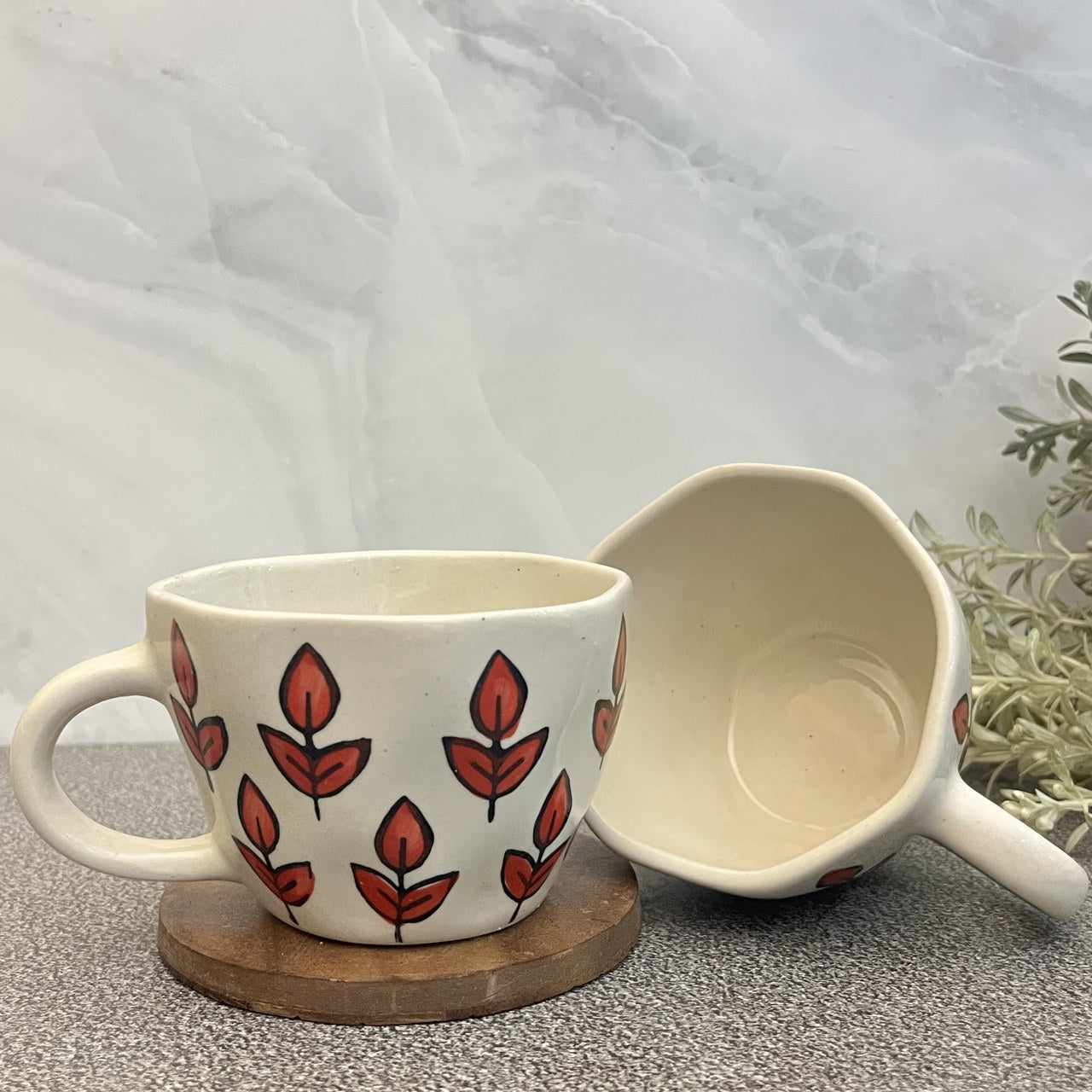 VASANT- Ceramic Coffee Mugs Red