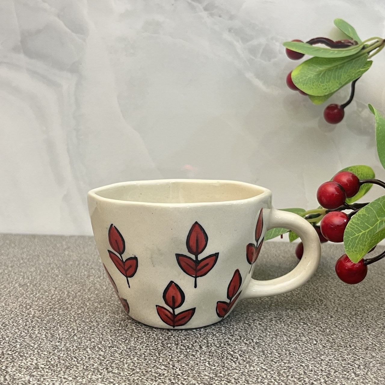 VASANT- Ceramic Coffee Mugs Red